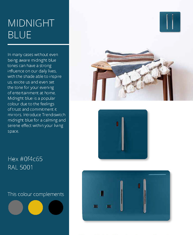 Midnight Blue Wiring Accessories Trendi Decorative Screwless Midnight Blue Wiring Accessories Trendi Decorative Screwless